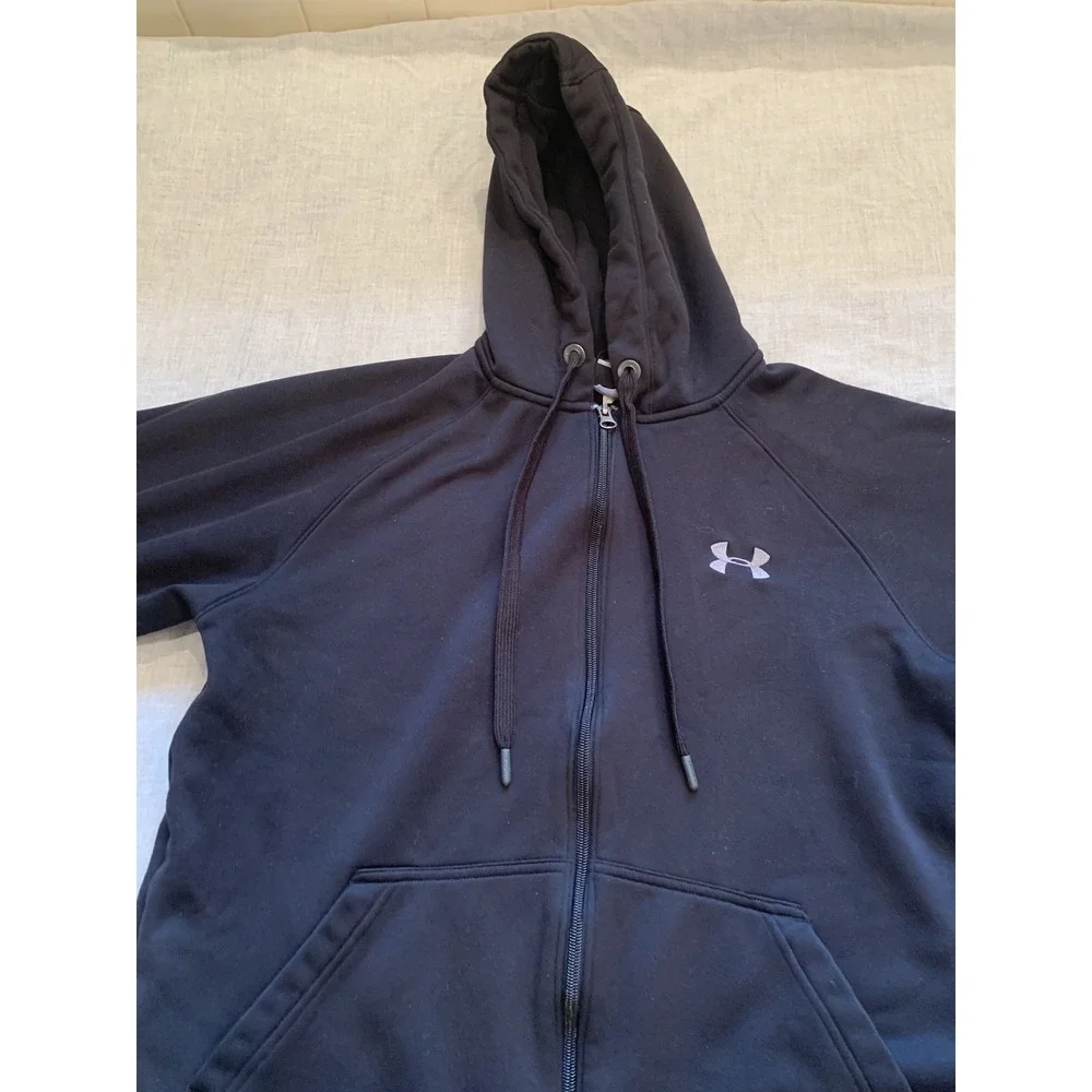 Under Armour Jacket Boys Size Small Black Full Zip‎ Hood